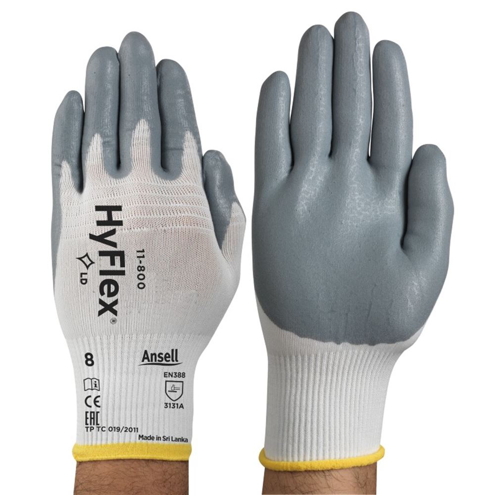 Ansell HyFlex 11-800 Breathable Grip Glove with Foam Nitrile Coating - 15g