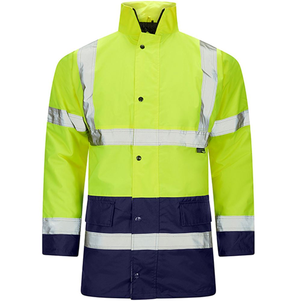 Supertouch Yellow/Navy Hi Vis Two Tone Waterproof Parka Jacket
