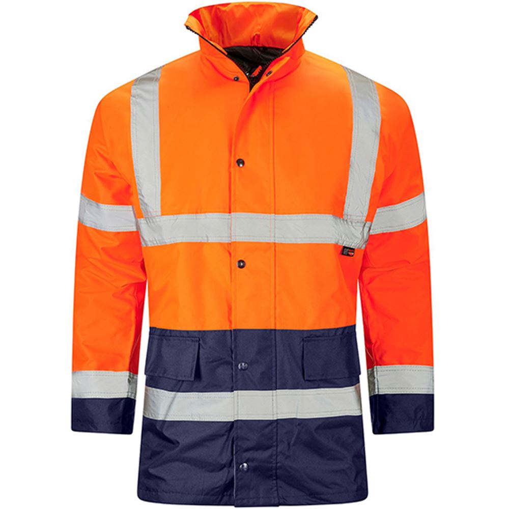 Supertouch Orange/Navy Hi Vis Two Tone Waterproof Parka Jacket