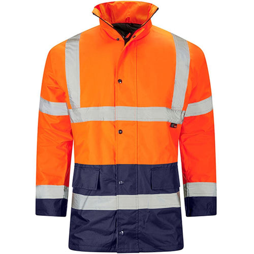 Supertouch Orange/Navy Hi Vis Two Tone Waterproof Parka Jacket