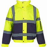 Supertouch Yellow/Navy Hi Vis Two Tone Waterproof Bomber Jacket