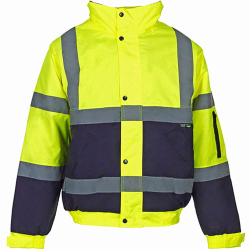 Supertouch Yellow/Navy Hi Vis Two Tone Waterproof Bomber Jacket