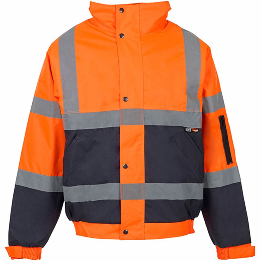 Supertouch Orange/Navy Hi Vis Two Tone Waterproof Bomber Jacket