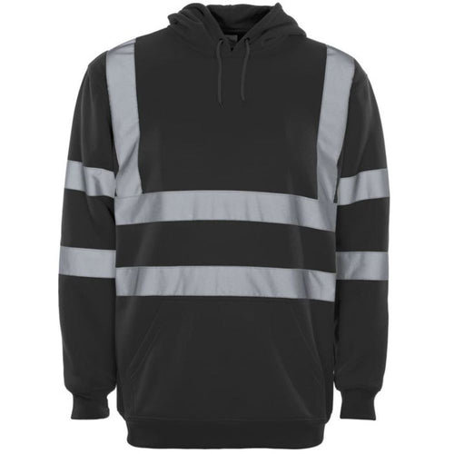 Supertouch Black Hi Vis Hooded Sweatshirt