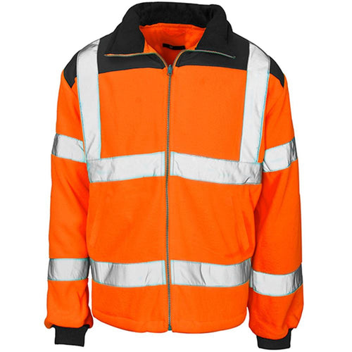 Supertouch Orange Hi Vis Rain Patch Fleece Jacket