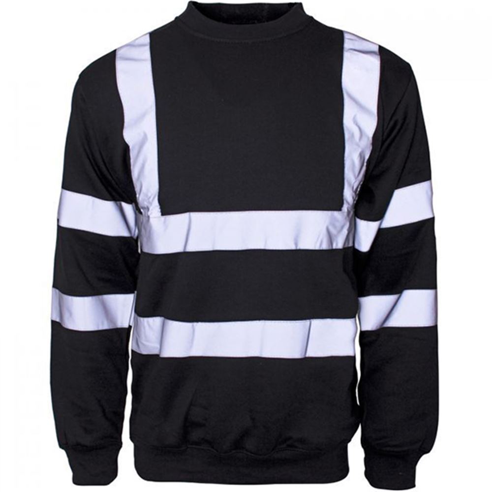 Supertouch Black Hi Vis Polycotton Sweatshirt
