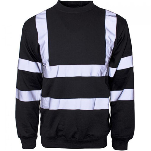 Supertouch Black Hi Vis Polycotton Sweatshirt