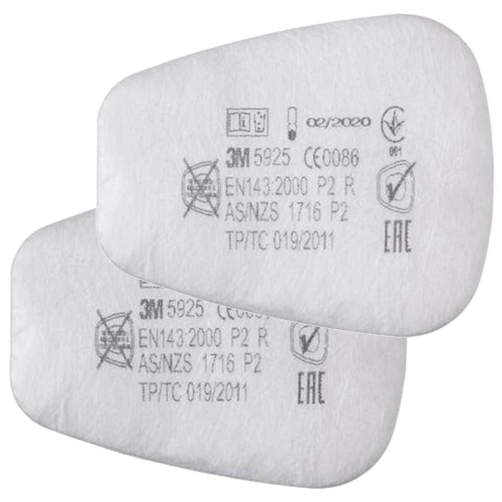 3M 5925 P2 Particulate Prefilters For 6000 7500 Series Masks (Pair)