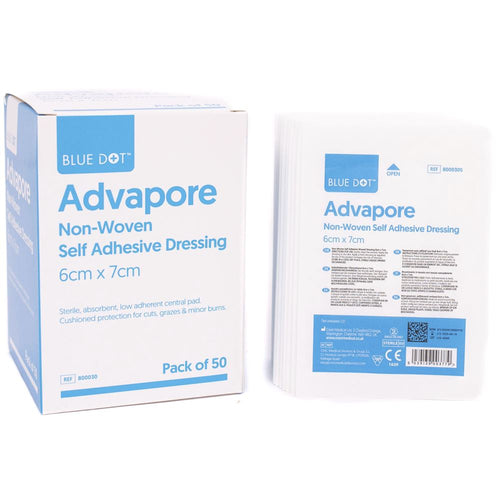 Advapore Fabric Non-Woven Adhesive Wound Dressings - Pack of 50
