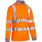 Blackrock Rail Orange Hi Vis Long Sleeve Polo Shirt