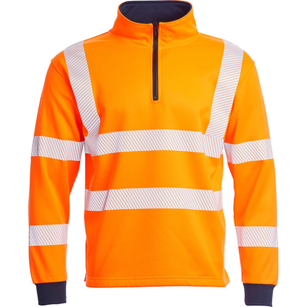 Blackrock Rail Orange 1/4 Zip Hi Vis Sweatshirt