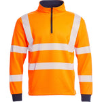 Blackrock Rail Orange 1/4 Zip Hi Vis Sweatshirt