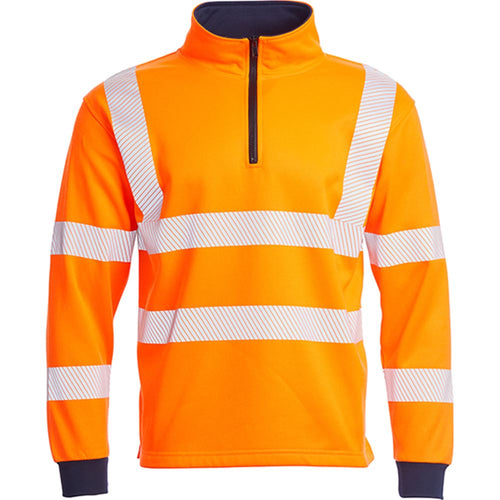 Blackrock Rail Orange 1/4 Zip Hi Vis Sweatshirt