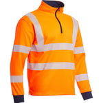 Blackrock Rail Orange 1/4 Zip Hi Vis Sweatshirt