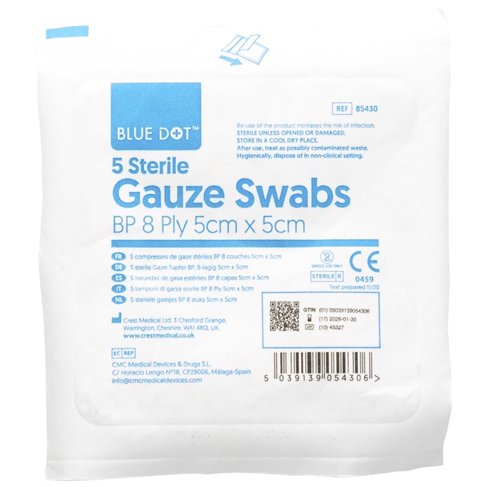 Sterile Gauze Swab Dressings - Pack of 5