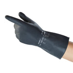 Ansell AlphaTec 87-118 Black Extra Heavyweight Rubber Chemical Resistant Gauntlet 31cm