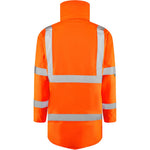 Leo Workwear Tawstock Rail Orange EcoViz 4K Baffle Lined Waterproof Hi Vis Jacket
