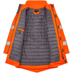 Leo Workwear Tawstock Rail Orange EcoViz 4K Baffle Lined Waterproof Hi Vis Jacket
