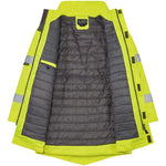 Leo Workwear Tawstock Yellow EcoViz 4K Baffle Lined Waterproof Hi Vis Jacket