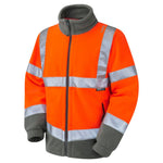 Leo Workwear Orange Waterproof Breathable 3-in-1 Hi Vis Clovelly Jacket with Hartland Fleece