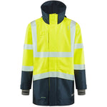 Leo Workwear Yellow EcoViz Waterproof Breathable 3-in-1 Hi Vis Clovelly Jacket with Hartland Fleece