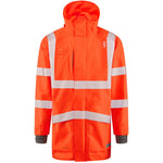 Leo Workwear Clovelly Rail Orange EcoViz 15K Performance+ Waterproof Breathable Executive Hi Vis Jacket