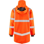 Leo Workwear Clovelly Rail Orange EcoViz 15K Performance+ Waterproof Breathable Executive Hi Vis Jacket