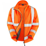 Leo Workwear Orange Waterproof Breathable 3-in-1 Hi Vis Clovelly Jacket with Buckland Softshell