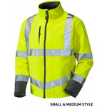 Leo Workwear Yellow Waterproof Breathable 3-in-1 Hi Vis Clovelly Jacket with Buckland Softshell