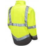 Leo Workwear Yellow Waterproof Breathable 3-in-1 Hi Vis Clovelly Jacket with Buckland Softshell