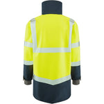Leo Workwear Clovelly Yellow/Navy EcoViz 15K Performance+ Waterproof Breathable Executive Hi Vis Jacket
