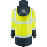 Leo Workwear Clovelly Yellow/Navy EcoViz 15K Performance+ Waterproof Breathable Executive Hi Vis Jacket