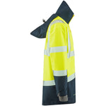 Leo Workwear Clovelly Yellow/Navy EcoViz 15K Performance+ Waterproof Breathable Executive Hi Vis Jacket