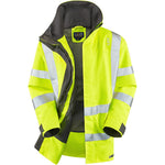 Leo Workwear Eastleigh Yellow EcoViz 10K Mesh Lined Waterproof Breathable Hi Vis Jacket