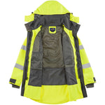Leo Workwear Eastleigh Yellow EcoViz 10K Mesh Lined Waterproof Breathable Hi Vis Jacket