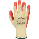 Portwest A100 Premium Orange Latex Grip Gloves - 10g