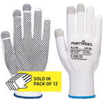 Portwest A118 PVC Dotted Touchscreen Glove Multipack (Pack 12)