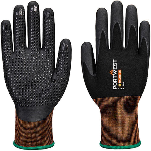 Portwest A371 GP15 Nitrile Dot Grip Glove with Dotted Nitrile Micro Foam Coating - 15g