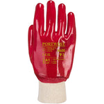 Portwest A400 Red PVC Knitwrist Gloves with PVC Coating - 13g