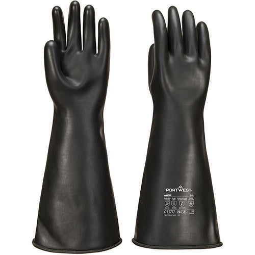 Portwest A802 Heavyweight Latex Rubber Chemical Resistant Gauntlet Gloves 44cm