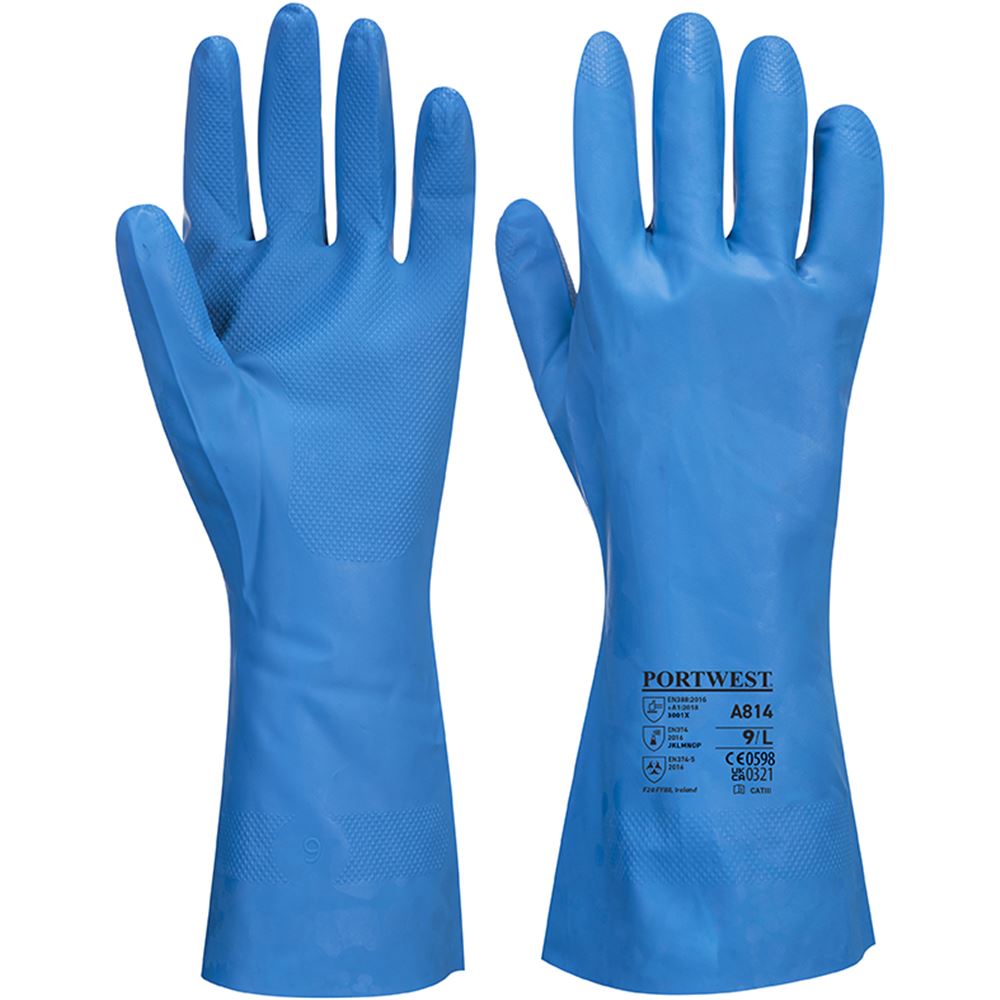 Portwest A814 Food Approved Latex Free Nitrile Chemical Resistant Gauntlet 33cm