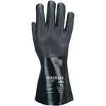 Portwest A835 Double Dipped PVC Chemical Resistant Gauntlet Gloves 35cm with Sandy Palm Finish