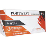 Portwest A930 Orange Heavy Duty Crystal Grip Nitrile Mechanic Gloves (Box 100)