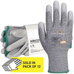 MultiSAVE Pack 12 - Portwest Cut C Grip Glove with PU Coating 13g AB622 (12 Pairs)