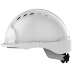 JSP EVO3 Short Peak Safety Helmet - Vented Wheel Ratchet Micro Peak