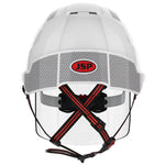 JSP EVO VISTAshield Dualswitch Safety Helmet with Integrated Faceshield & CR2 Reflective - Vented - Wheel Ratchet