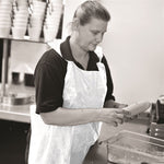White Polythene Aprons (Pack 100)