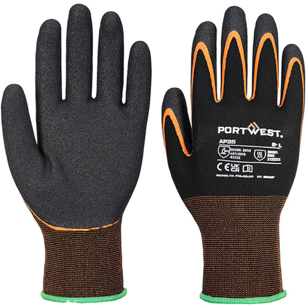 Portwest AP35 Double Dip Palm Glove with Sandy Nitrile Coating - 15g