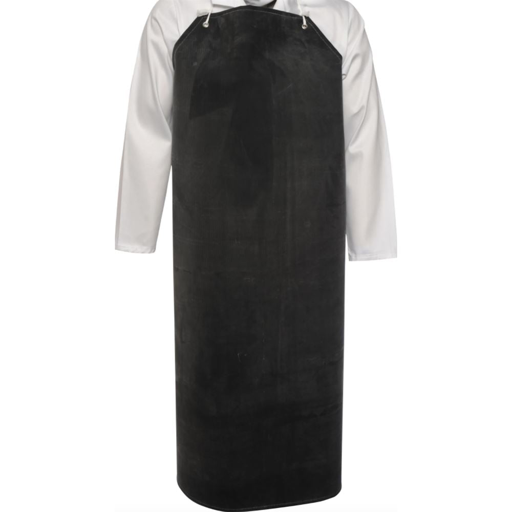 Black Butyl Rubber Apron Complete With Ties - Heavy Duty