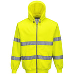 Portwest B305 Yellow Hi Vis Zipped Hoodie